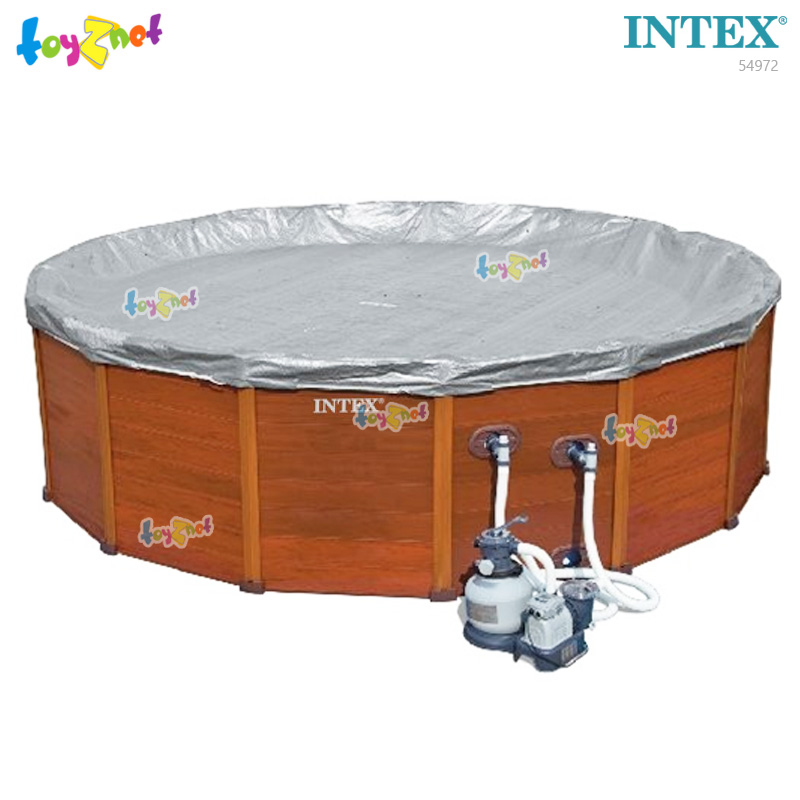 Intex 15ft 8in Wood-Grain Pool Set w/Sand Filter Pump (4.78 x 1.24 m) No.54972