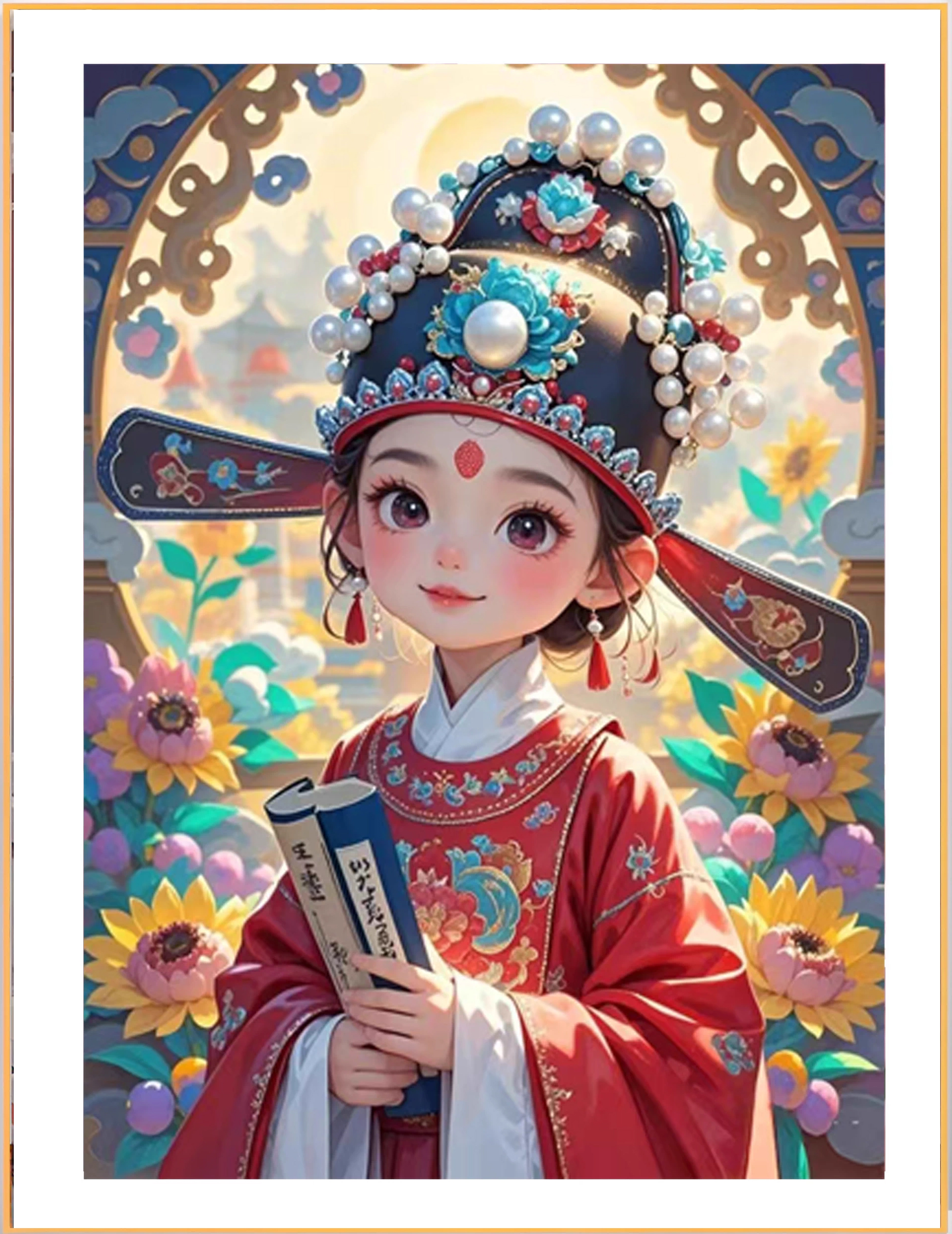 lady-1043 *พร้อมส่ง* ชุดปักครอสติช ลายบัณฑิตสาวจีน (ปักเต็มผืนผ้า ไม่มีเดินเส้น ผ้า11CT พิมพ์ลาย ปัก 3 เส้นเล็ก) ขนาด 50*70 ซม.ผ้าครอสติช 11CTพิมพ์ลายปักบนผ้า ไหมคอตตอน 38 สี ผังลาย เข็ม