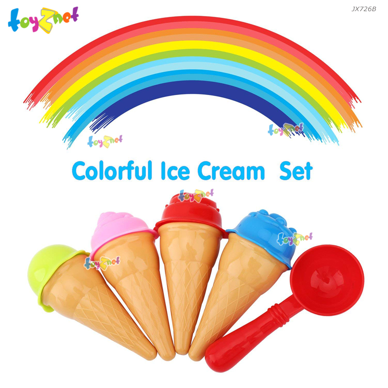 Toyznet ส่งฟรี ชุดตักทราย ถังไอศครีม 4 สี รุ่น JX726B