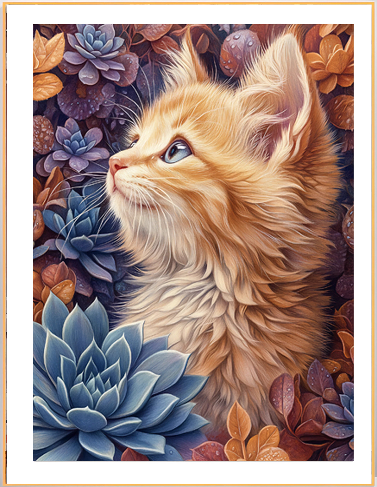 cat-1103 *สินค้าหมด* ชุดปักครอสติช ลายน้องแมวส้ม (ปักเต็มผืนผ้า ไม่มีเดินเส้น ผ้า11CTพิมพ์ลาย ปัก 3 เส้นเล็ก) ขนาด 50*70 ซม.ผ้าครอสติช 11CTพิมพ์ลายปักบนผ้า ไหมคอตตอน 30 สี ผังลาย เข็ม