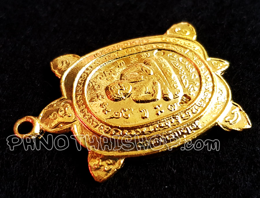 เหรียญพญาเต่าเรือน หลวงปู่หลิว วัดไร่แตงทอง นครปฐม รุ่นเต่ามหาลาภ เนื้อกะไหล่ทอง พร้อมกล่องปลุกเสกจากวัด