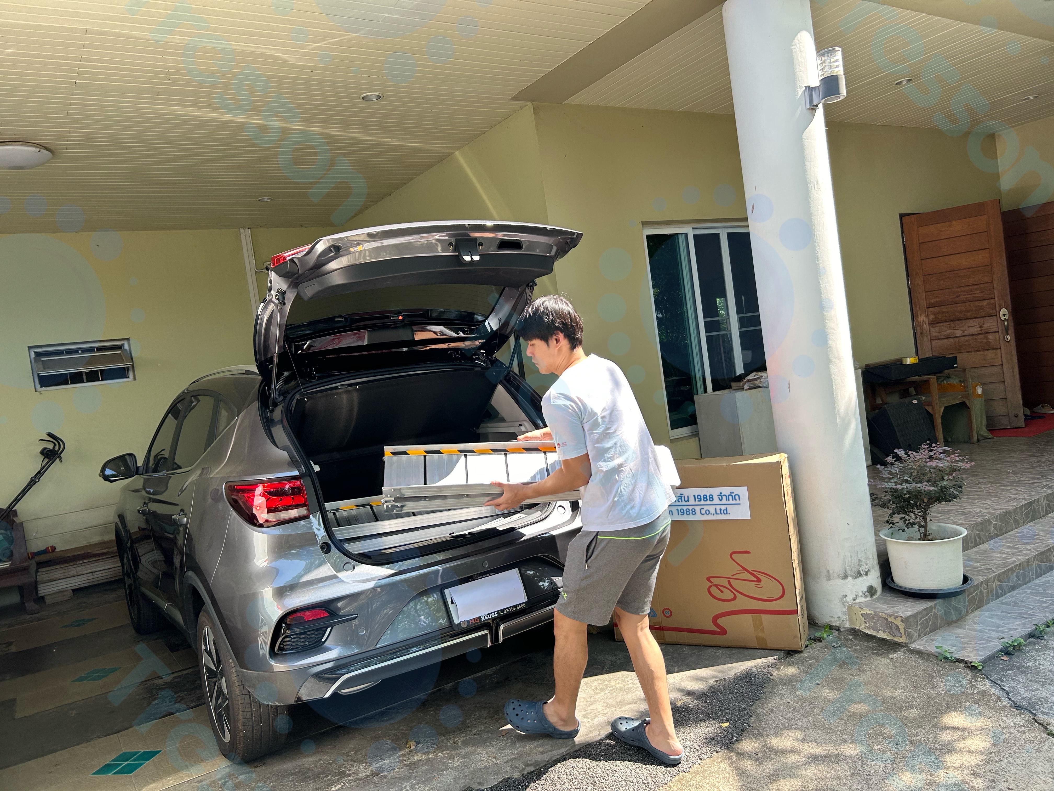 ทางลาดรถเข็นอลูมิเนียมย ยาวพิเศษ 230ซม. แบบรางคู่ ** มีของพร้อมส่ง ( 230 x 22 x 5.5 cm,)