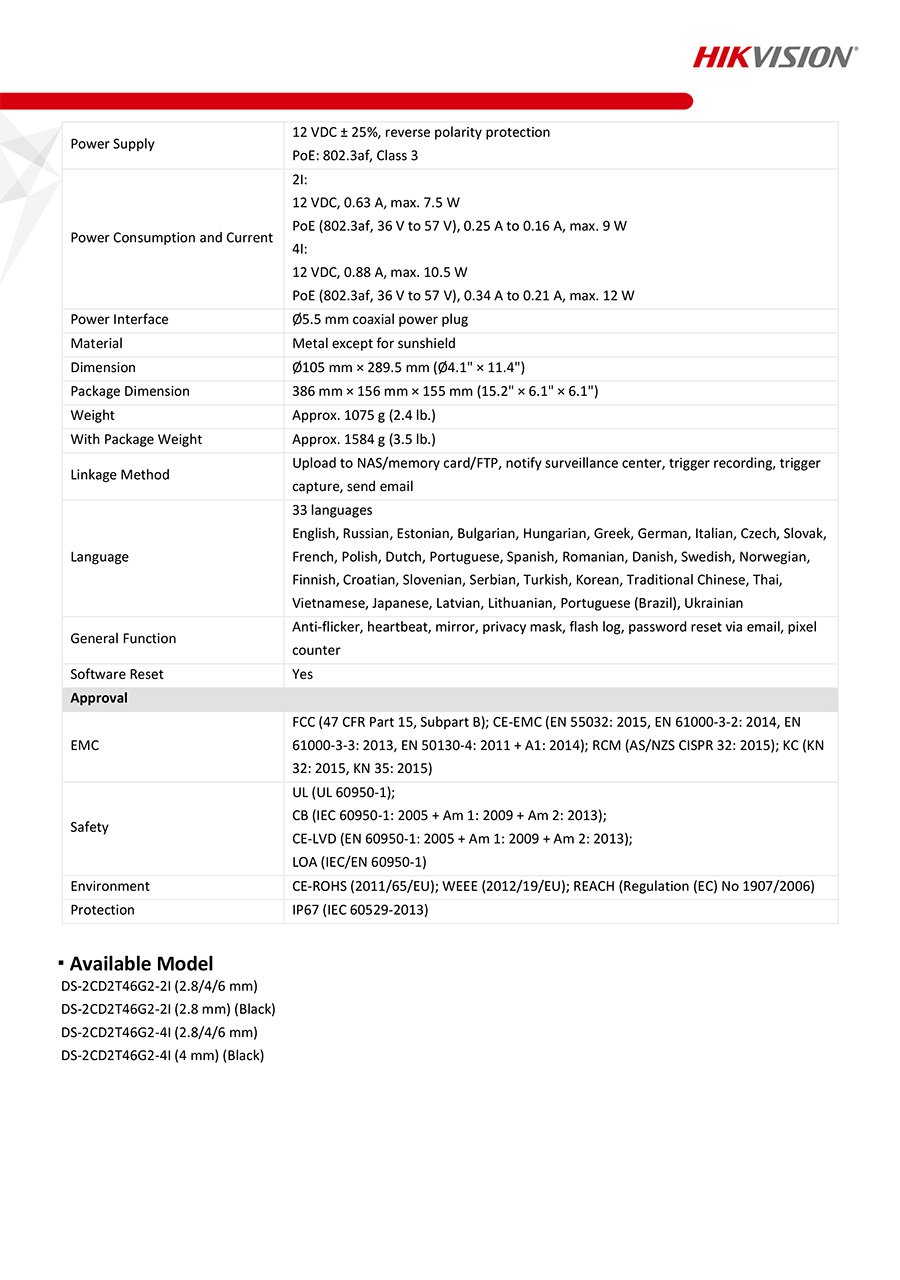 HIKVISION DS-2CD2T46G2-2I กล้องวงจรปิดระบบ IP 4 ล้านพิกเซล AcuSense ติดตั้งย้อนแสงได้ BY BILLIONAIRE SECURETECH DS-2CD2T46G2-2I
