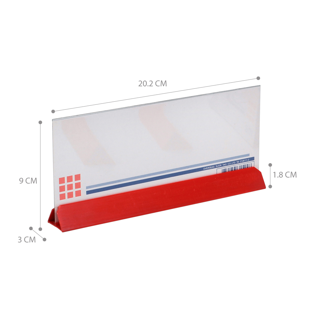 ขนาดป้ายตั้งโต๊ะ PVC No.524 20.2x9 ซม.