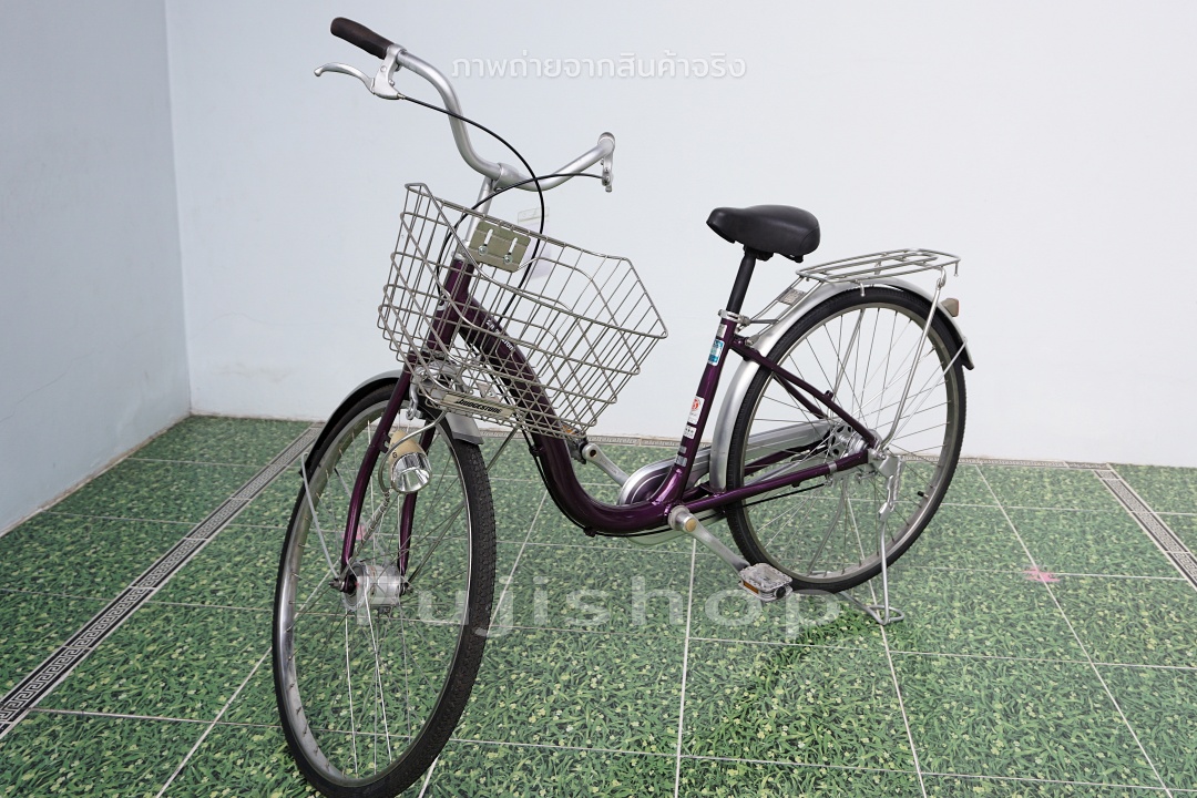 จักรยานแม่บ้านญี่ปุ่น - ล้อ 26 นิ้ว - ไม่มีเกียร์ - อลูมิเนียม - ไฟหน้าอัตโนมัติ - Bridgestone - สีม่วง [จักรยานมือสอง]