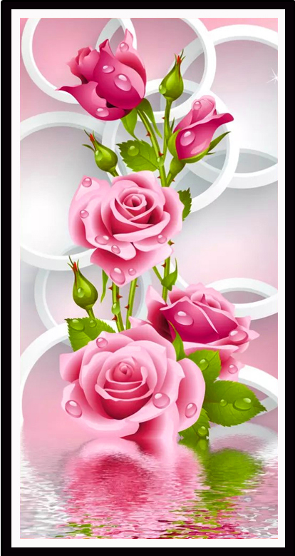 rose-1100 *สินค้าหมด* ชุดปักครอสติช ลายช่อกุหลาบชมพู (ปักเต็มผืน ไม่มีเดินเส้น ปักครั้งละ 3 เส้นเล็ก) ขนาด 71*128 ซม.ผ้าครอสติช 11CTพิมพ์ลายปักบนผ้า ไหมคอตตอน 36 สี ผังลาย เข็ม