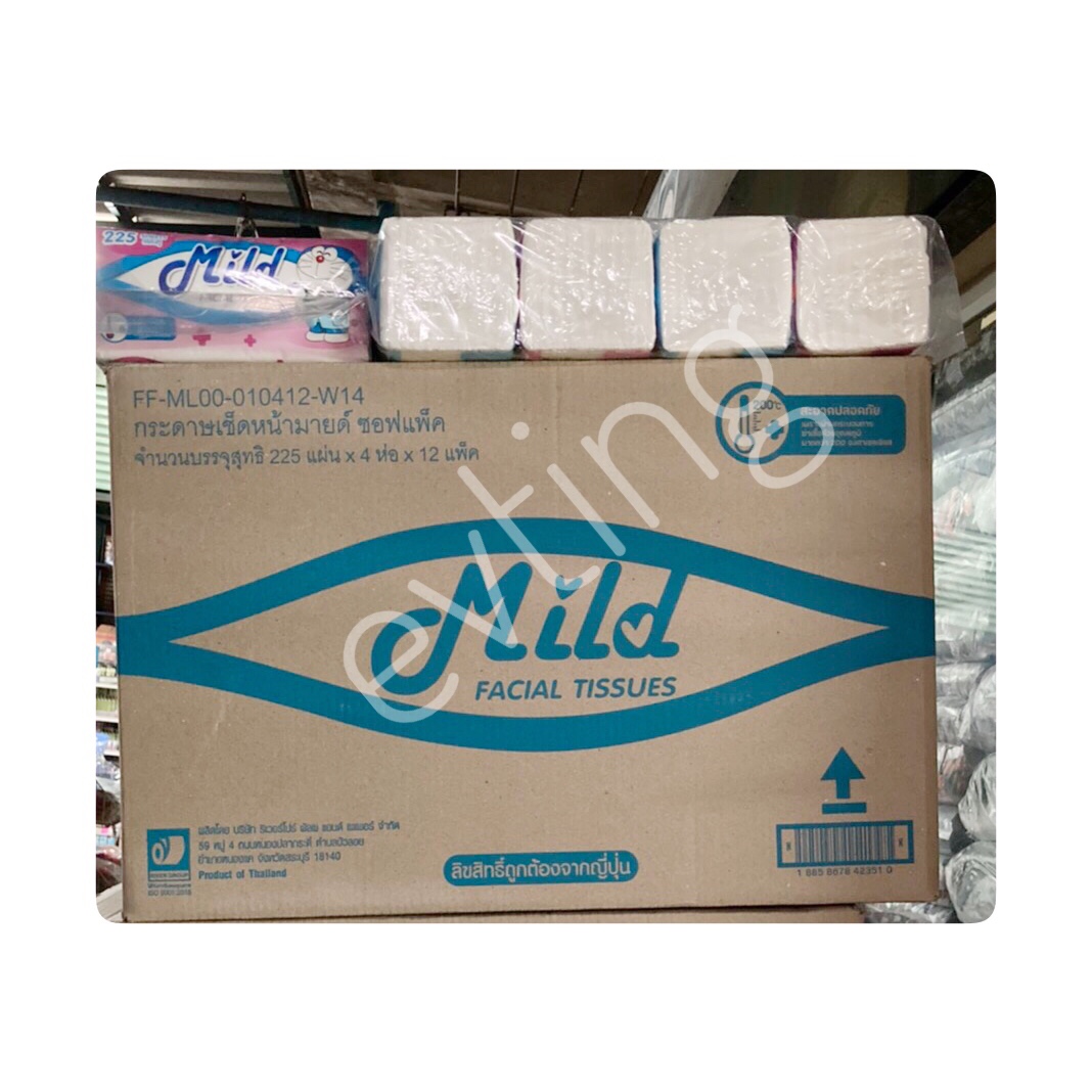 กระดาษทิชชู Mild (225 แผ่น)ลัง 1*4*12