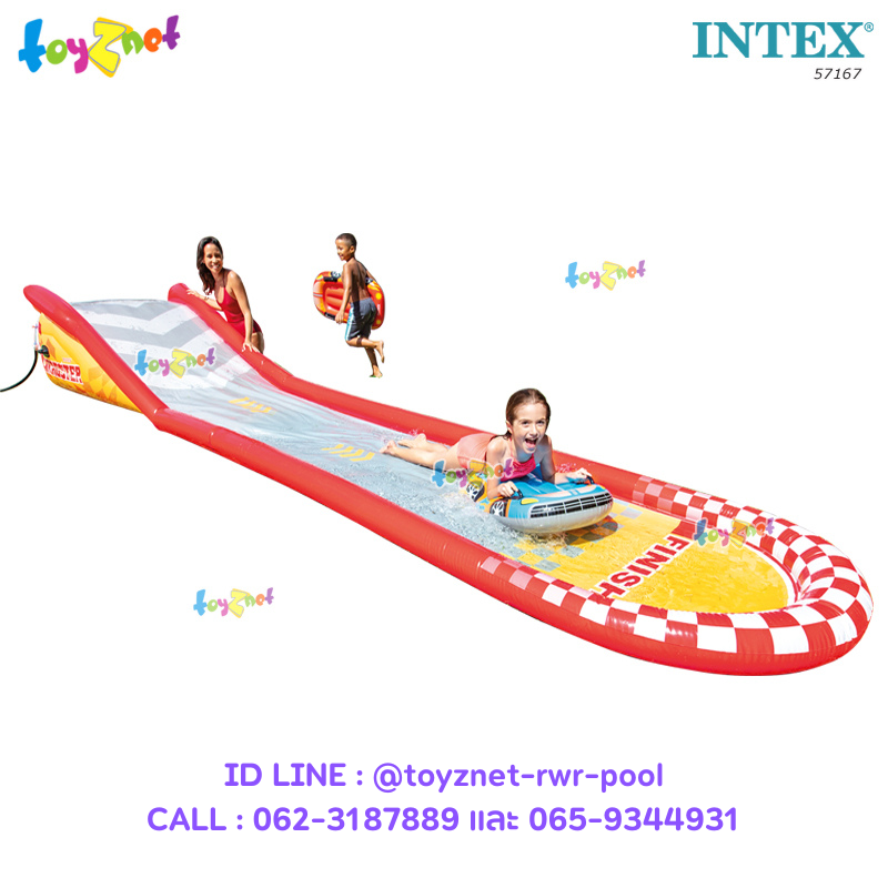 Intex ส่งฟรี สระน้ำสไลเดอร์ เรสซิ่ง ฟัน 5.61x1.19x0.76 ม. รุ่น 57167