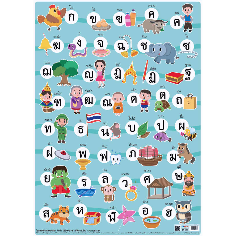 Thai Alphabets Educational Posters No.588