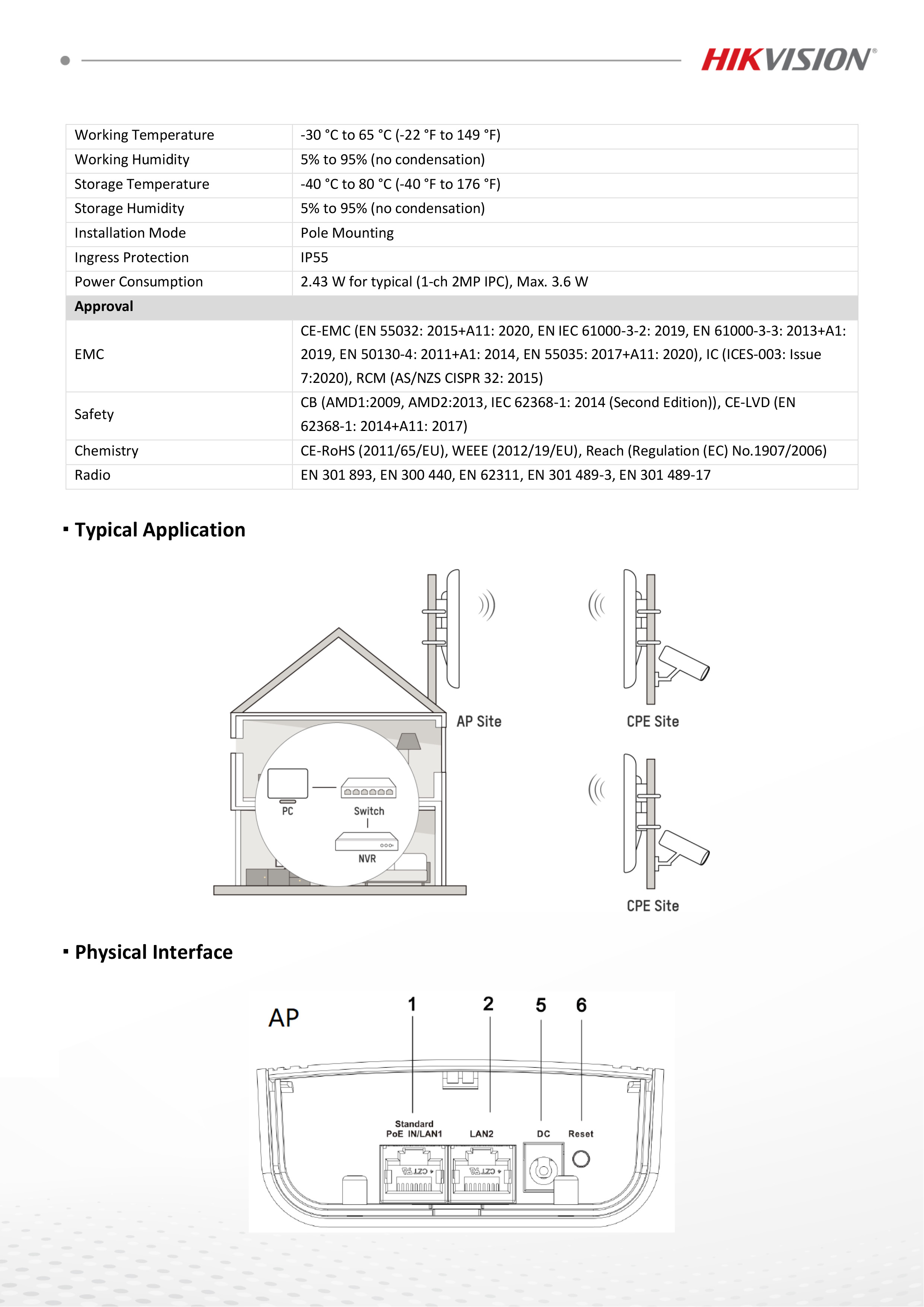 HIKVISION DS-3WF3000-EI-5AC/P : 5Ghz 867Mbps 3KM Wireless Bridge Kit BY BILLIONAIRE SECURETECH DS-3WF3000-EI-5AC/P