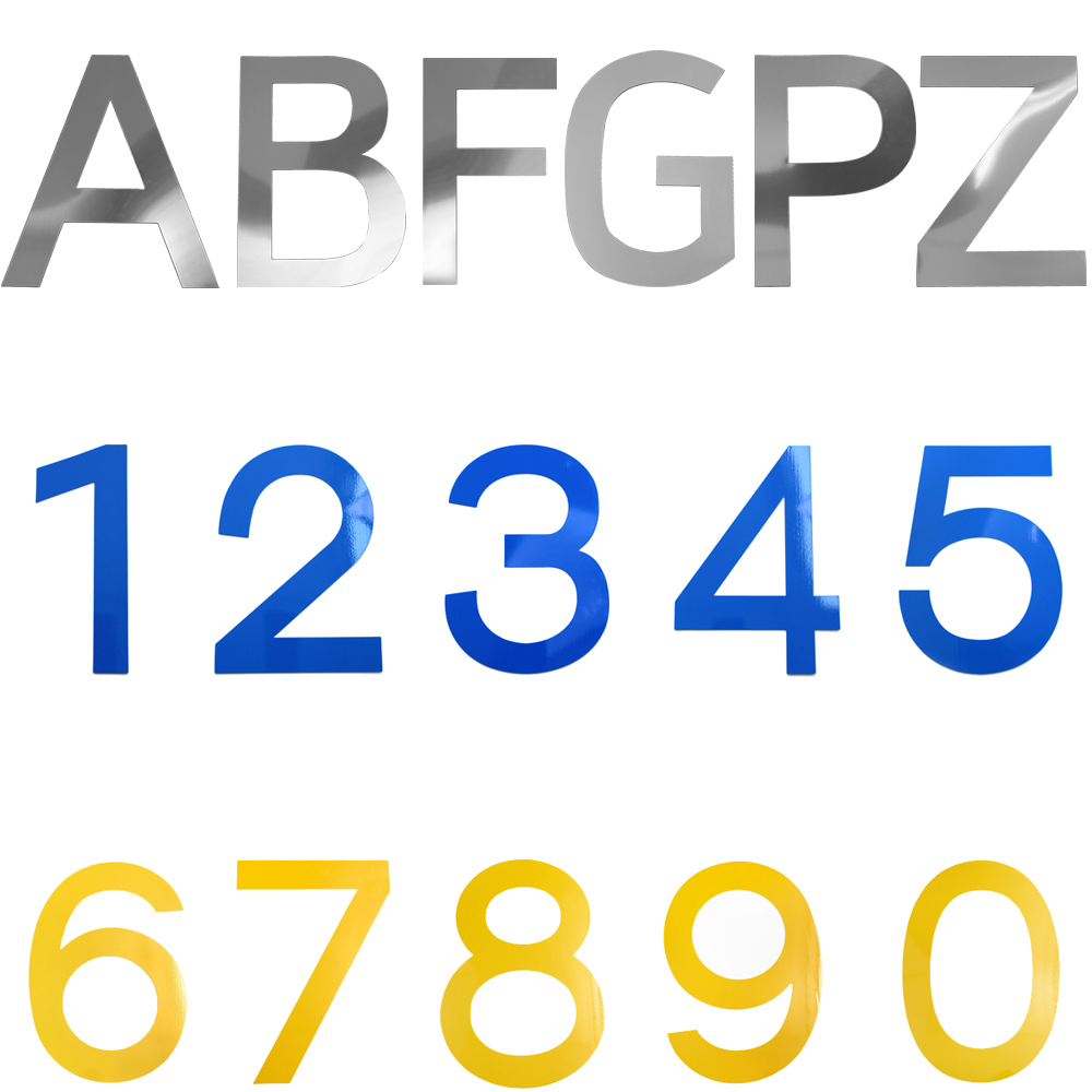 30 cm. Numbered and English Letters Signs with Adhesive Tape