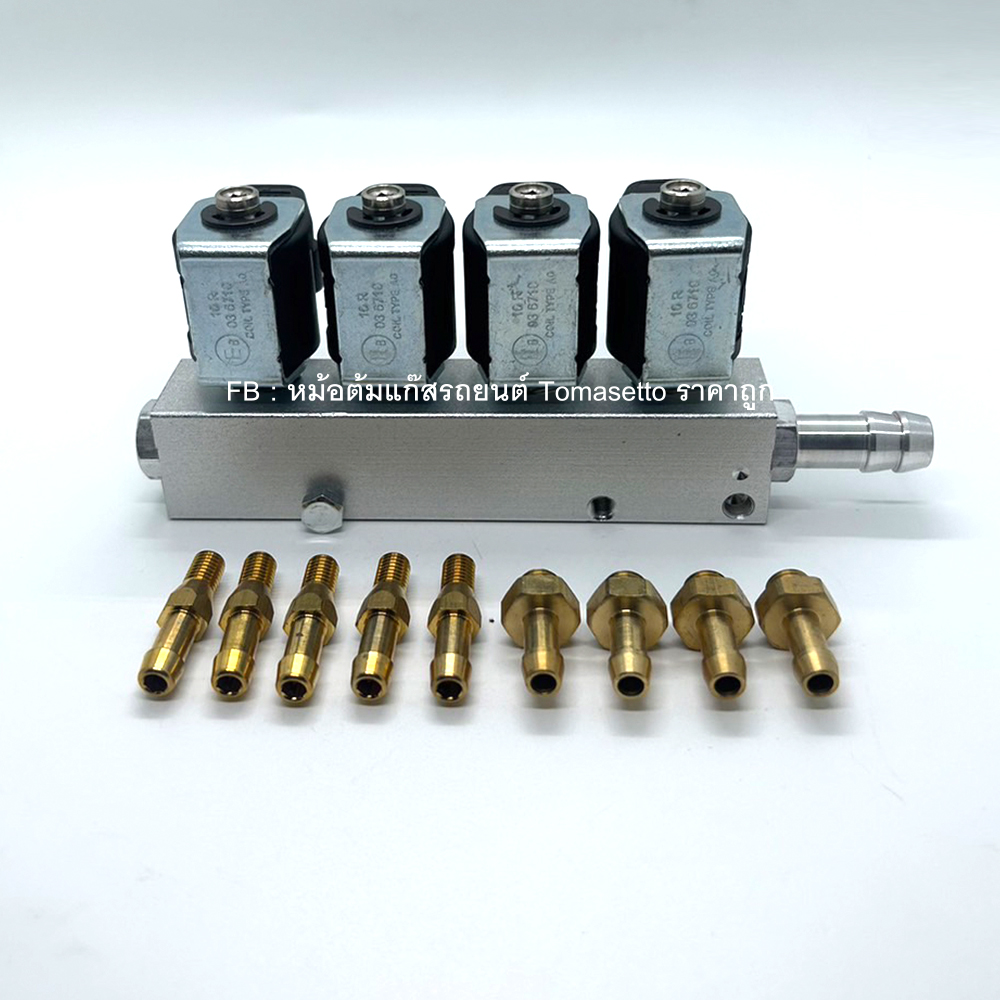 รางหัวฉีด Rail 4 สูบ (เทา) 3 โอห์ม