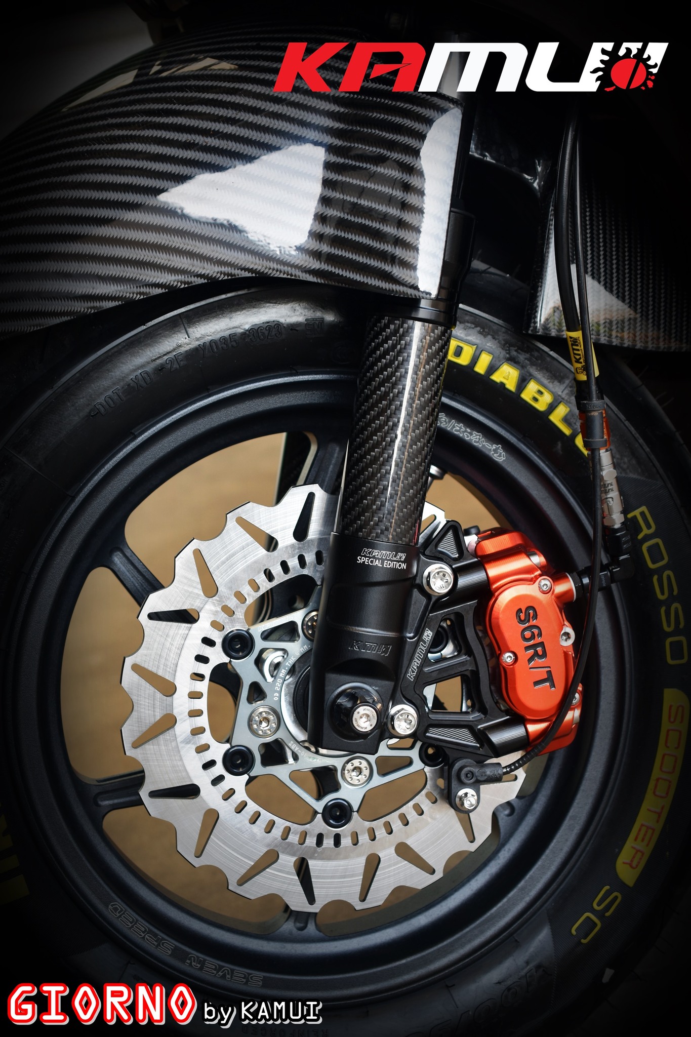 กระบอกโช้คแต่ง LEAD - Giorno รุ่น ZX-3D V.1 เคฟล่า พร้อมซีลแท้ !!!!!