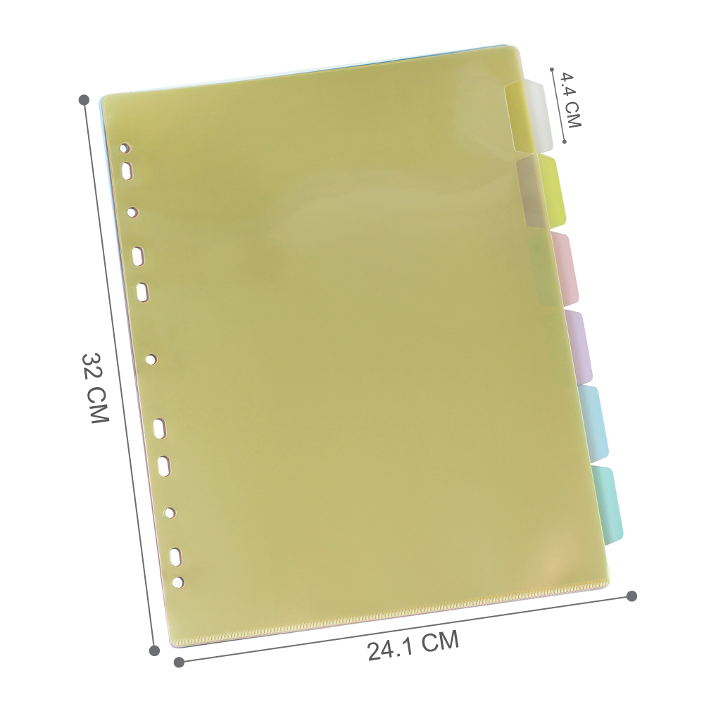 แฟ้มซองอินเด็กซ์ A4 ชนิด 6หยักสั้น DX-617