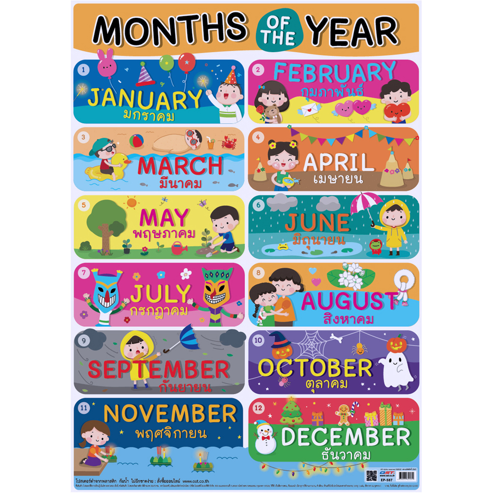Months Of The Year Educational Posters EP-587