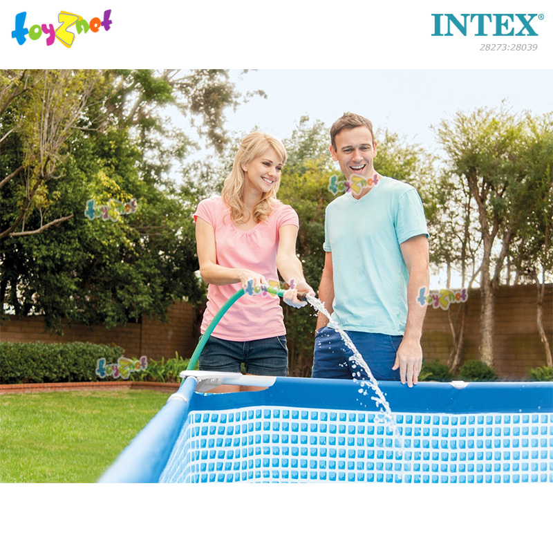 Intex Rectangular Frame Pool 4.5x2.2x0.84 m no.28273 + Rectangular Frame Pool Cover 4.6x2.3 m no.28039
