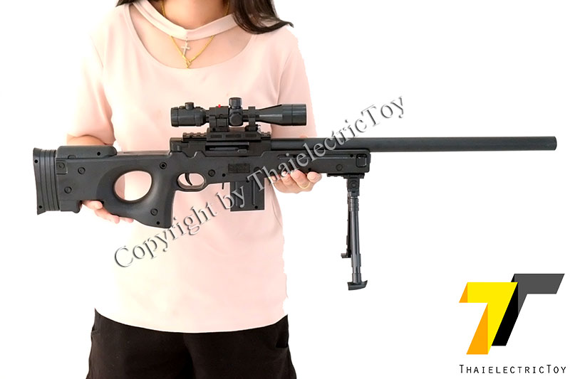 ปืนอัดลมพลาสติก AWP ชักยิงทีล่ะนัด หนัก 417กรัม ยาว 73 ซม. มีเลเซอร์ ใช้ลูกกระสุนพลาสติก 6 มิล