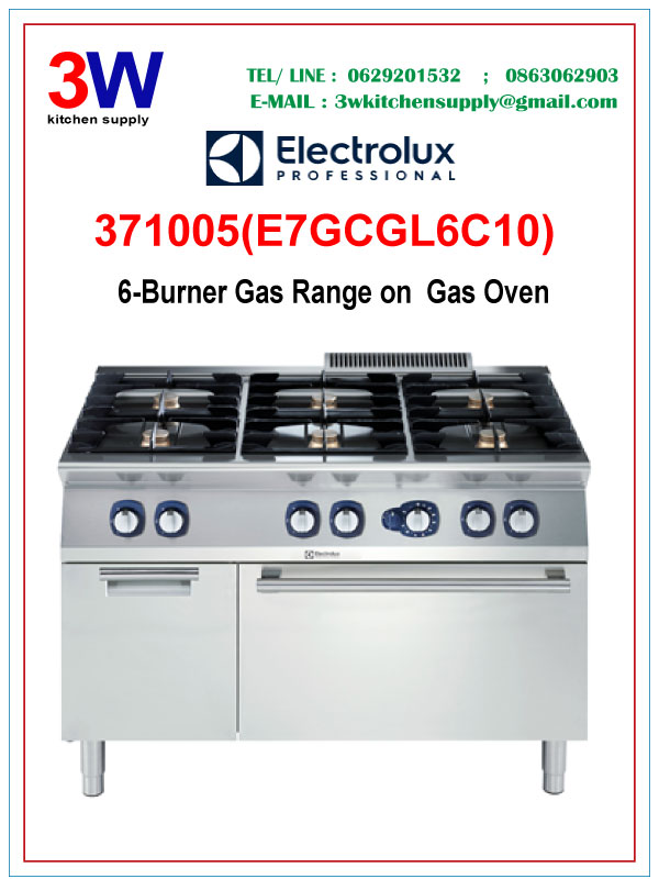 371005 ELECTROLUX 6-Burner Gas Range on Gas Oven