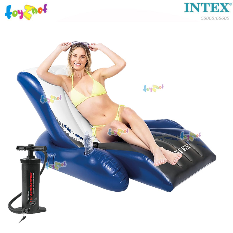 Intex Floating Recliner Lounge 1.80x1.35 M. No.58868 + Double Quick III-S Air Pump