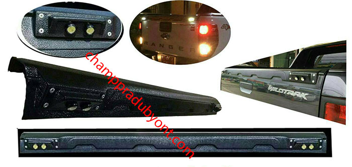 กันรอยขอบฝากระบะท้าย FORD RANGER 2015-2017 มีไฟ LED