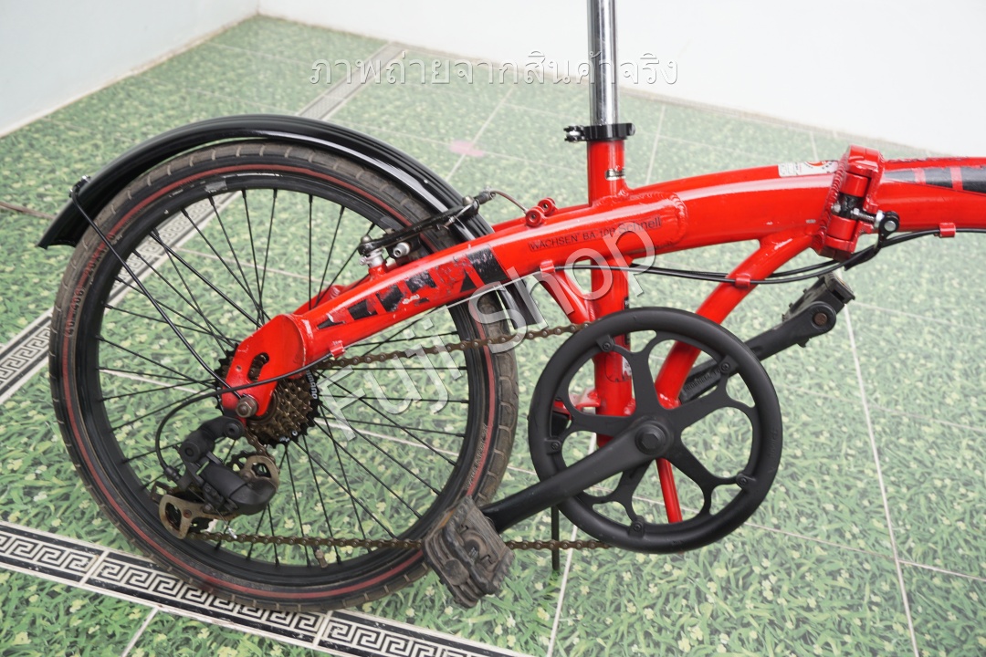 จักรยานพับได้ญี่ปุ่น - ล้อ 20 นิ้ว - มีเกียร์ - อลูมิเนียม - Wachsen - สีแดง [จักรยานมือสอง]