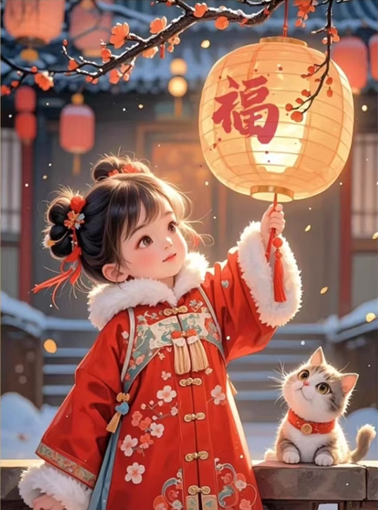 girl-1021 *สินค้าหมด* ชุดปักครอสติช ลายสาวน้อยกับน้องแมว (ปักเต็มผืนผ้า ไม่มีเดินเส้น ผ้า9CT พิมพ์ลาย ปัก 4 เส้นเล็ก) ขนาด 65*80 ซม.ผ้าครอสติช 9CTพิมพ์ลายปักบนผ้า ไหมคอตตอน 57 สี ผังลาย เข็ม