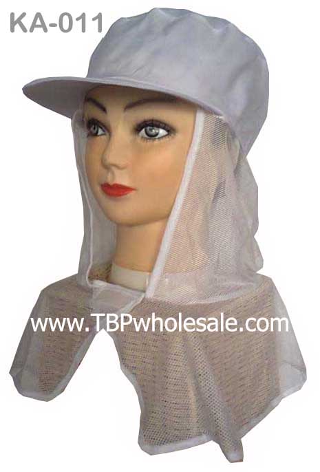 KA-011===ราคาส่ง 95 บาท ขั้นต่ำ 100 ใบ หมวกแก๊ปคลุมไหล่ ด้านบนเป็นผ้าโซล่อนอย่างดี มีตีนตุ๊กแกปรับศรีษะ และติดตีนตุ๊กแกตรงคาง ตาข่ายคลุมไหล่ สนใจติดต่อ 0810110084
