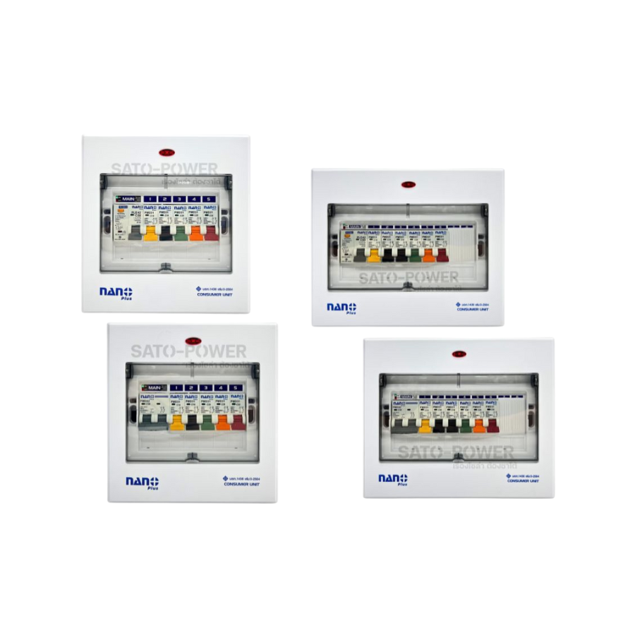 ์NS/ ตู้คอนซูมเมอร์ Consumer Unit Nano Plus 5 ช่อง 8ช่อง เมนเบรคเกอร์ธรรมดาและกันดูด เมนกันดูด (พร้อมRCBO+ลูกย่อย) ตู้ควบคุมไฟ ตู้โหลดกันดูด ตู้กันดูด