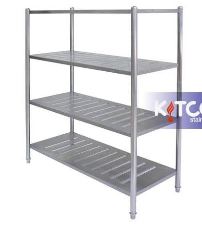 ชั้นวางของเจาะสลอต สแตนเลส แบบโปร่ง 4 ชั้น KICO 150*50*160 cm