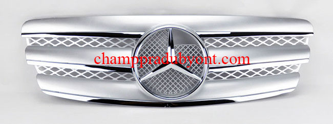 กระจังหน้า BENZ E-CLASS W211 03-07 เงิน ทรง CL โลโก้ใหญ่ (3 เส้น)