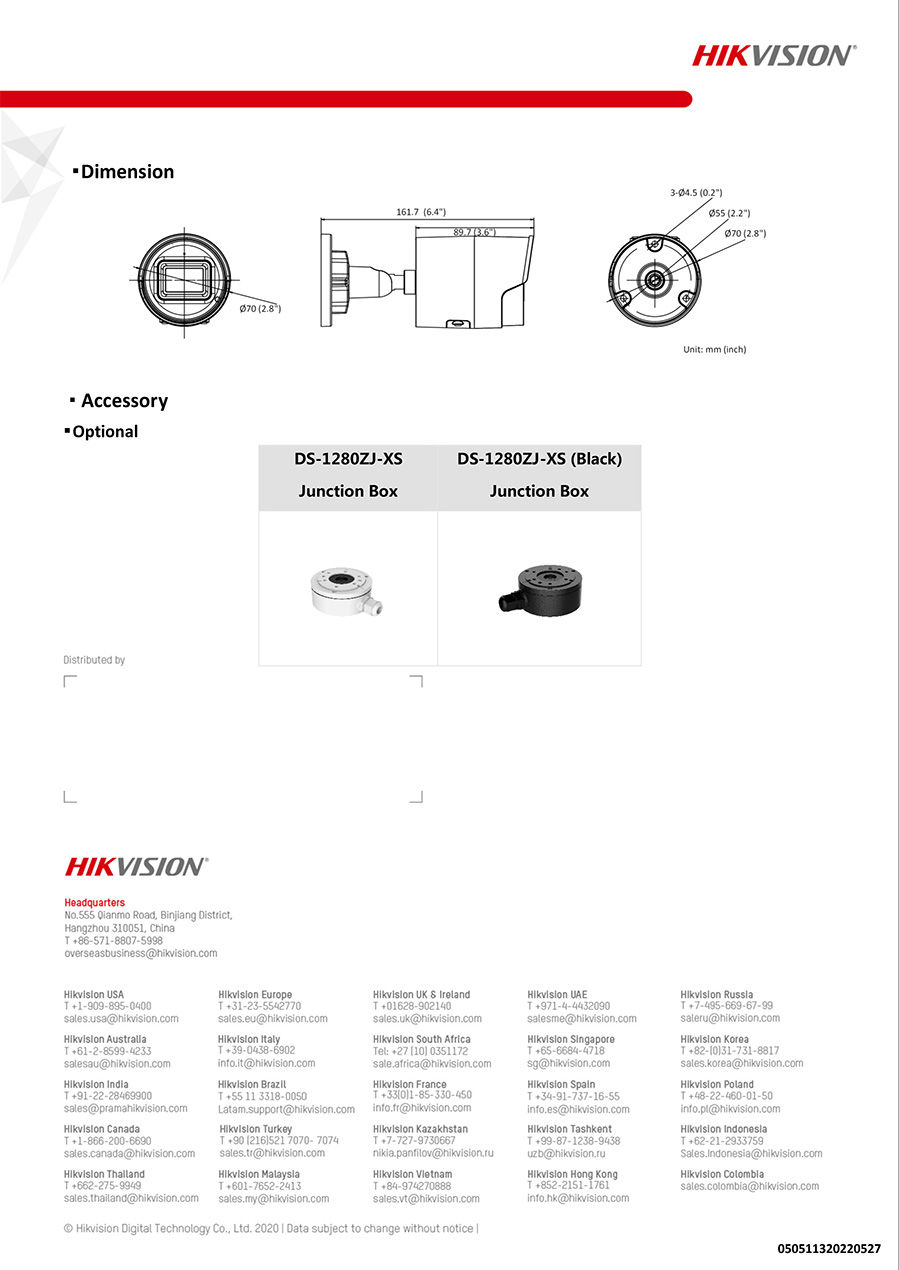 HIKVISION DS-2CD2083G2-IU (2.8mm.) IP CAMERA 8MP AcuSense, Built-in microphone, POE, IP67 BY BILLIONAIRE SECURETECH DS-2CD2083G2-IU (2.8mm.)
