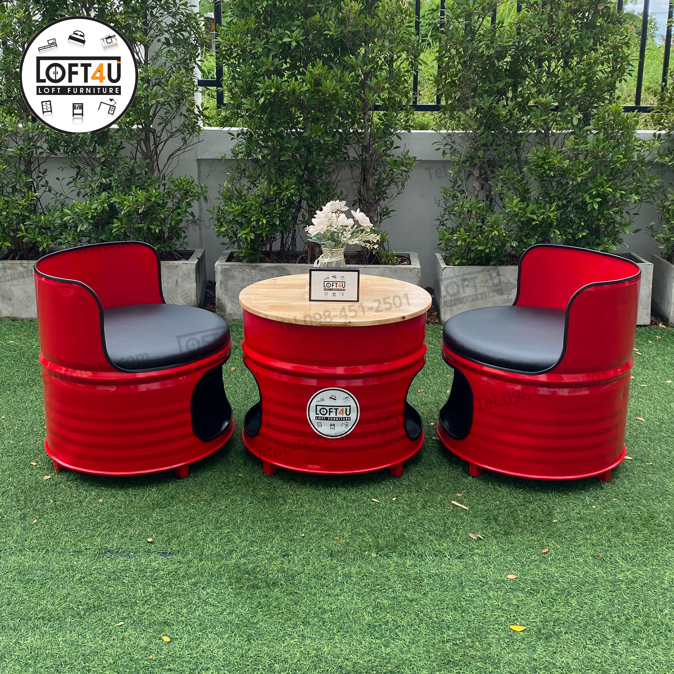 โต๊ะกาแฟ2ที่นั่ง Coffee Table Set : leather cushion / 2 seats