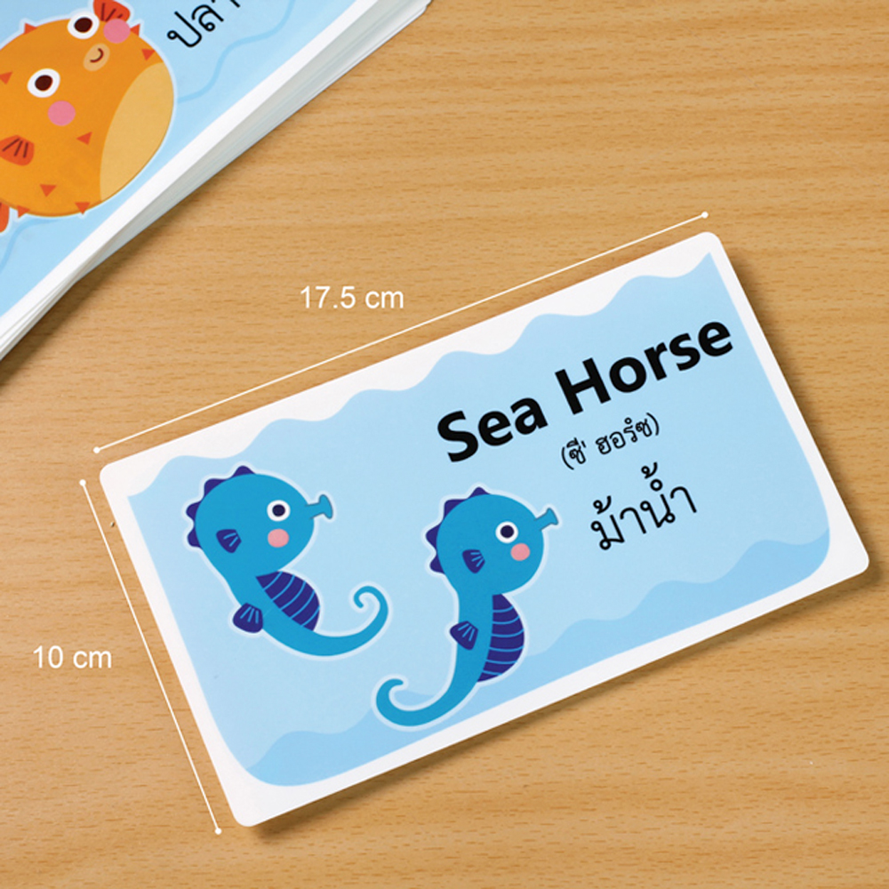 ขนาดบัตรคำ Flashcards ชุดสัตว์ทะเล Sea Animals ET-327