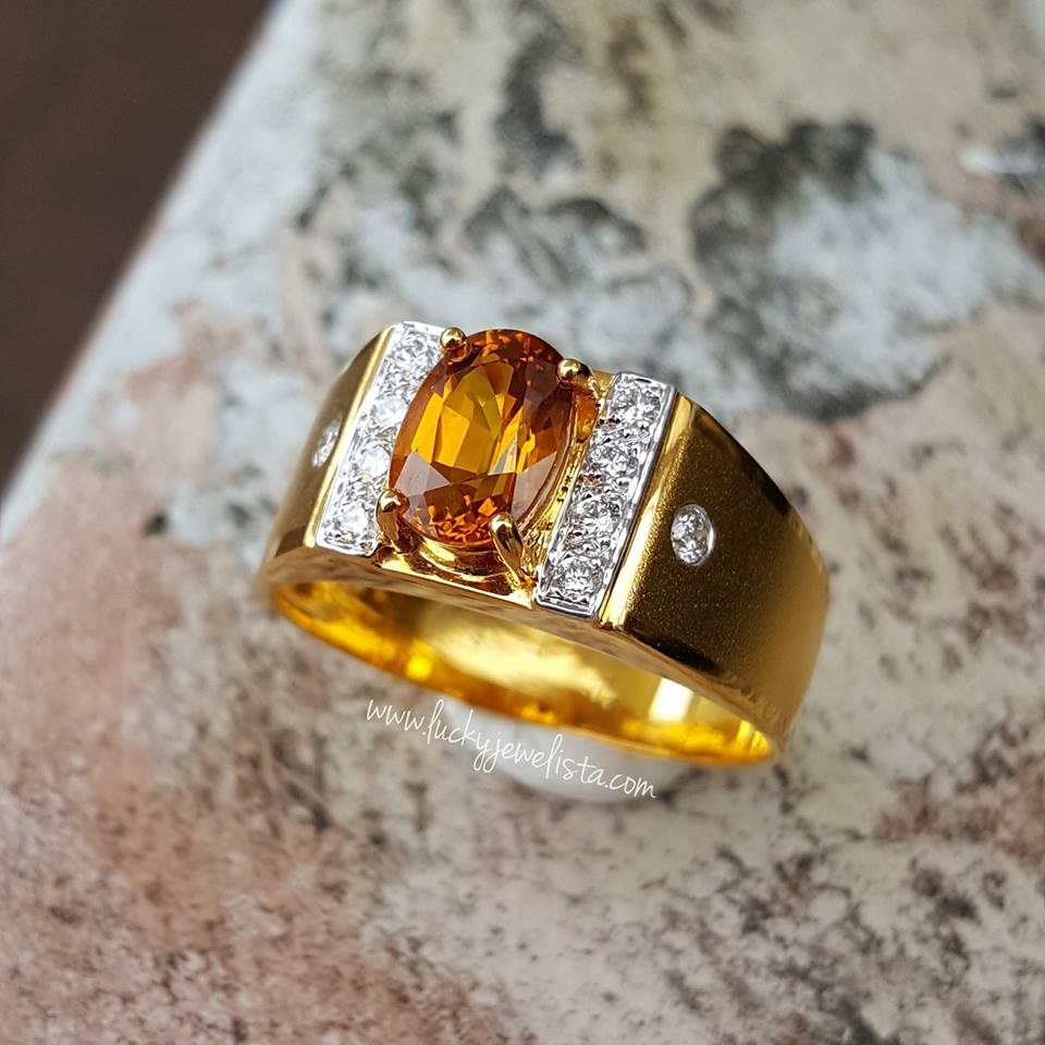 แหวนพลอยบุษราคัม บางกะจะ Yellow sapphire