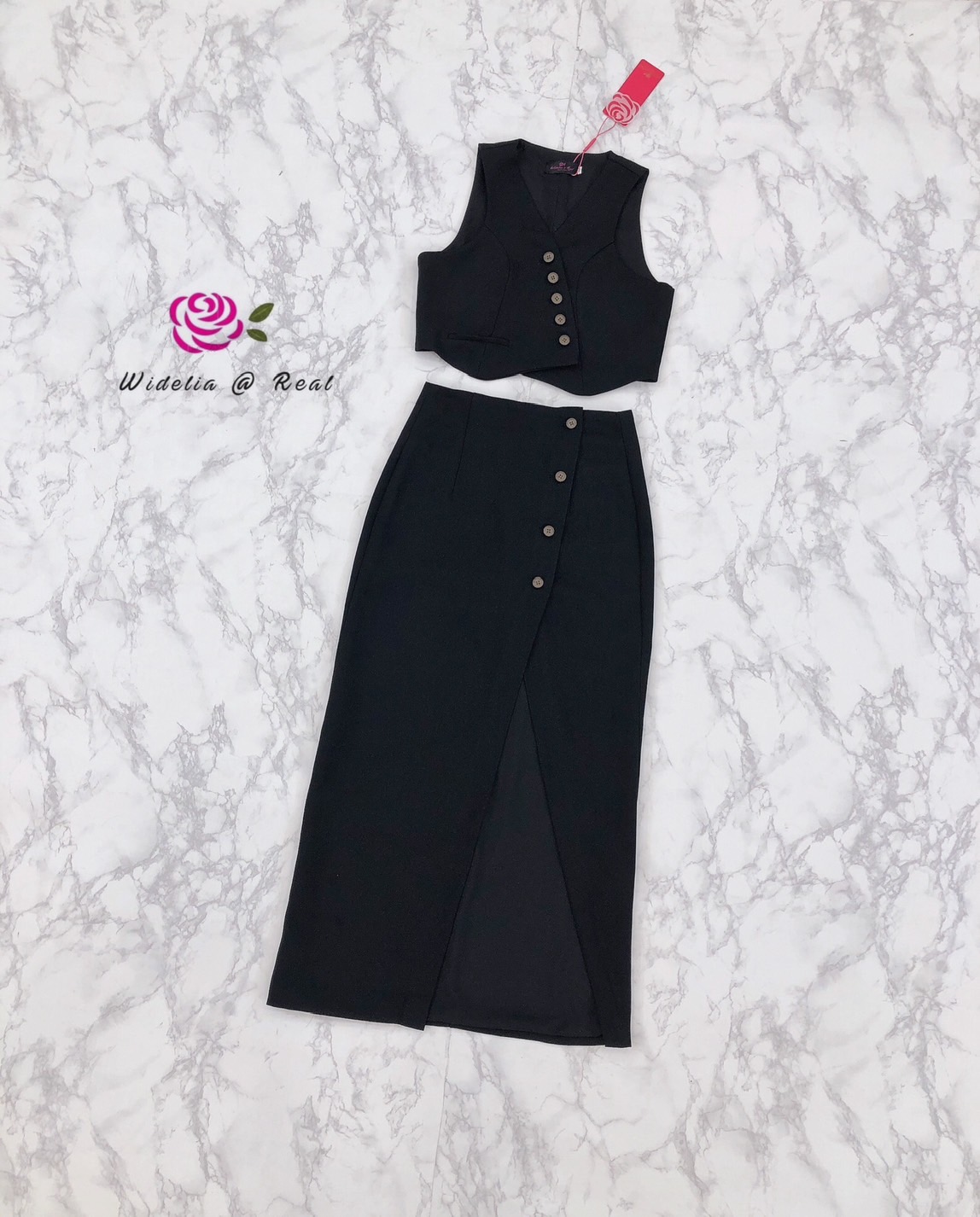 Korea Set เสื้อกับกระโปรงยาว เซ็ทนี้คัตติ้งเนี๊ยบมาก