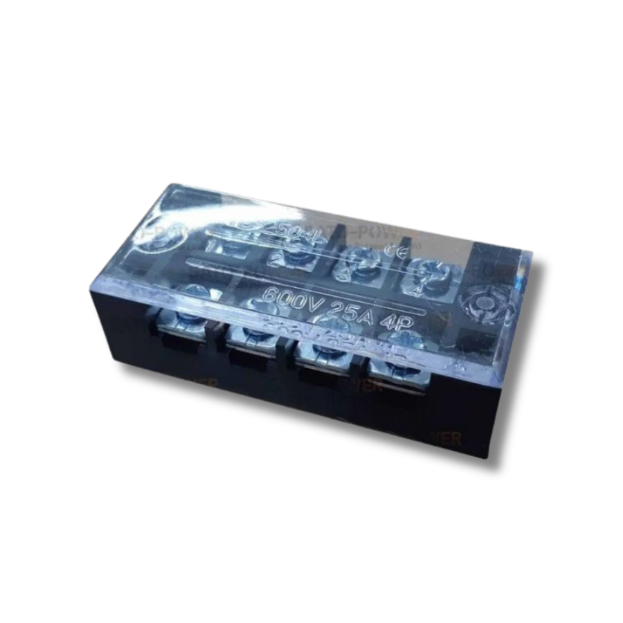 (4 ชิ้น/แพ็คเกจ) เทอร์มินอลต่อสาย 4 ช่อง 600V 25A 4P | เทอร์มินัล บล็อก(Terminal Block) | รางต่อสายไฟ เทอร์มินอลบล็อค 4 ช่อง บาร์สายไฟ บ๊อกสายไฟ