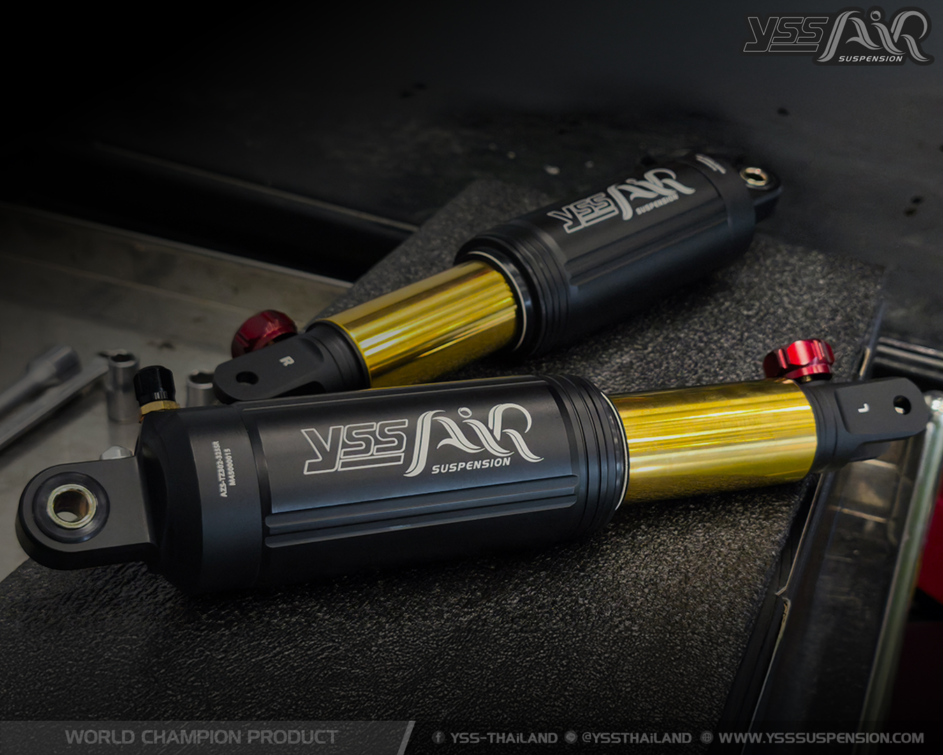 YSS AIR SUSPENSION BLACK EDITION โช็คถุงลม พร้อมติดตั้ง XMAX300 ราคา22900
