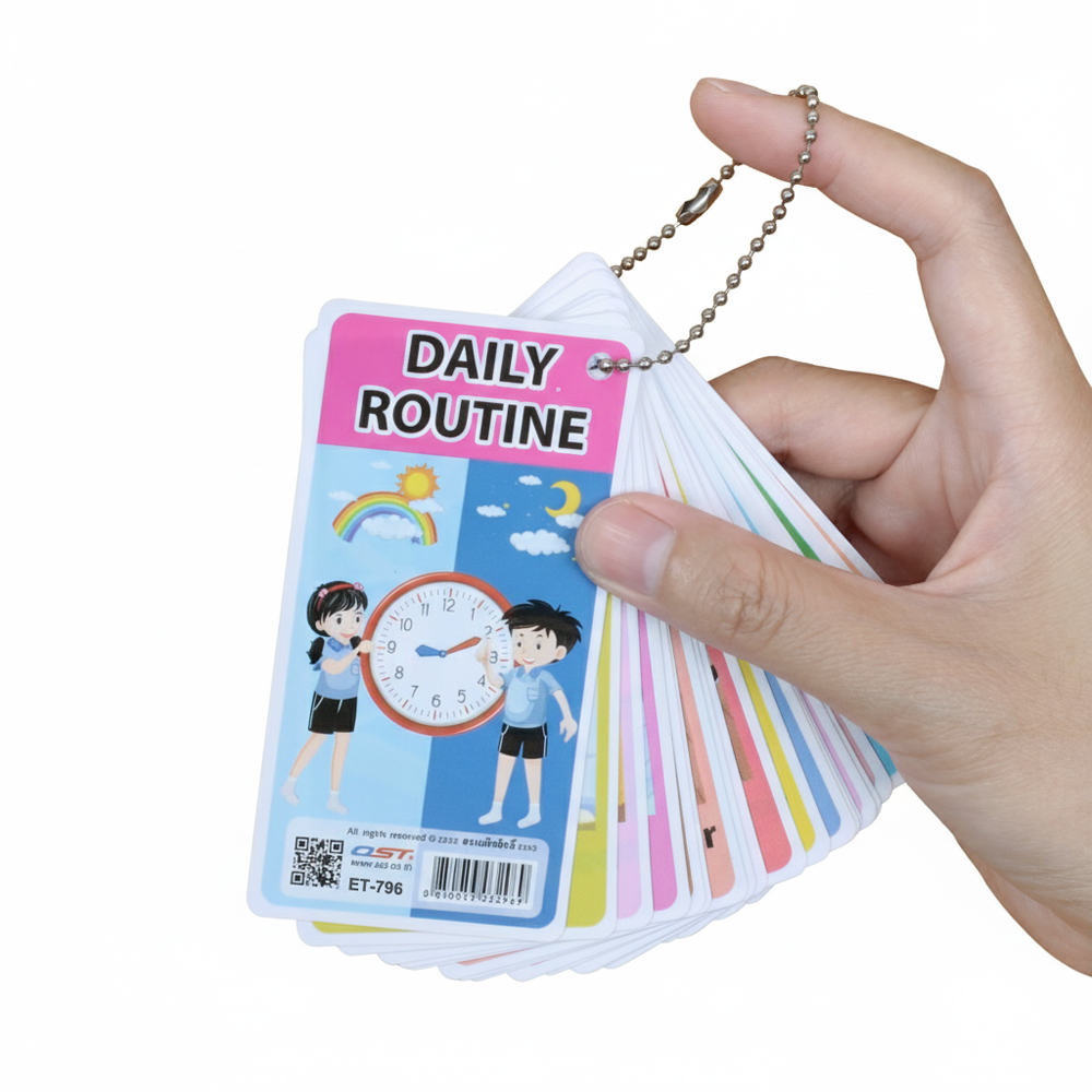 บัตรคำ Flashcards ชุดพกพา 24ใบ ET-796 Daily Routine 