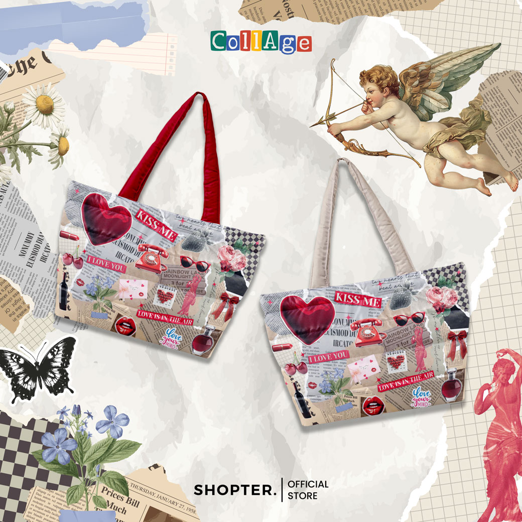 กระเป๋า Fluffy Shopper Tote Bag 💟🏹 รหัส DYA00057-DYA00058 #Collage #SHOPTER #Valentine
