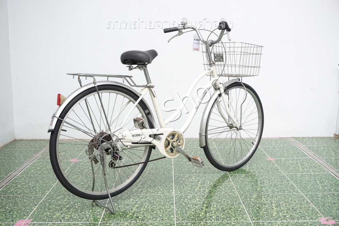 จักรยานแม่บ้านญี่ปุ่น - ล้อ 26 นิ้ว - เกียร์ 6 สปีด - สีขาว [จักรยานมือสอง]