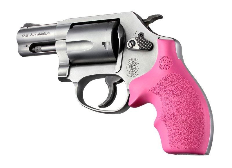 HOGUE 61007 ด้ามยางสีชมพู สำหรับปืน S&W .38/.357 5 นัด