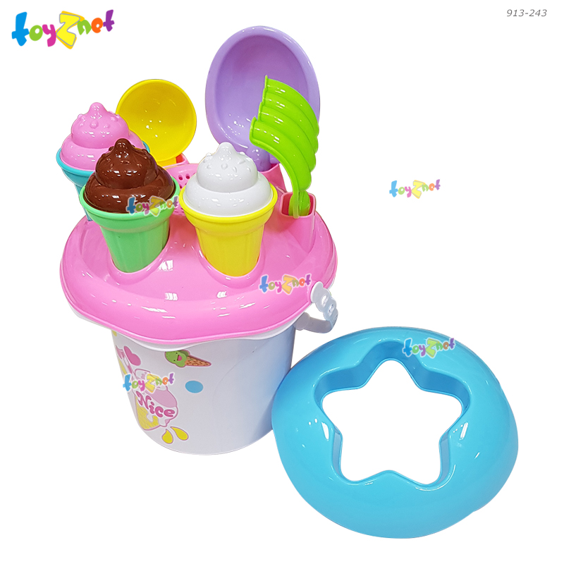Toyznet Beach Set White-Pink Ice Cream Basket no.913-243