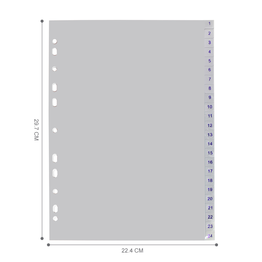 24 Tabs Index Divider A4 with 1-24 printed DX-849