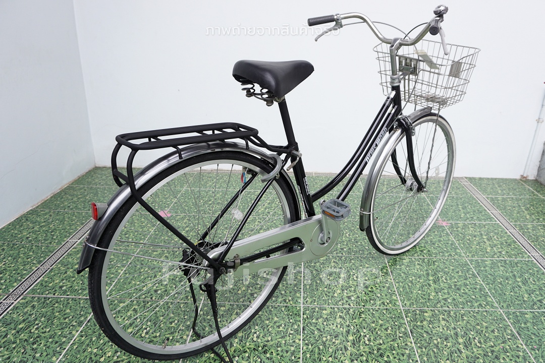 จักรยานแม่บ้านญี่ปุ่น - ล้อ 27 นิ้ว - ไม่มีเกียร์ - ไฟหน้าอัตโนมัติ - Maruishi - สีดำ [จักรยานมือสอง]