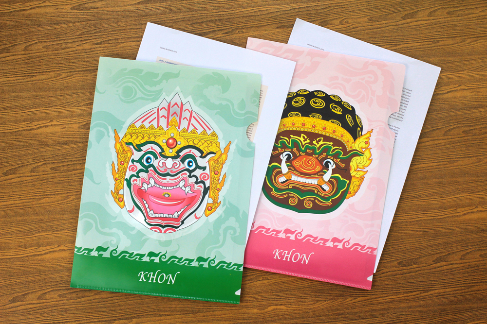 แฟ้มซอง A4 พิมพ์ลายโขน ลายรามเกียรติ์