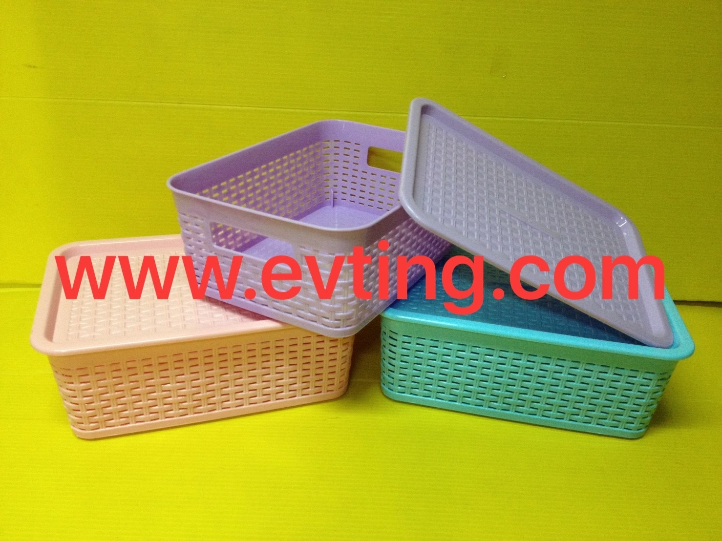 ตะกร้าลายสาน+ฝา No.75