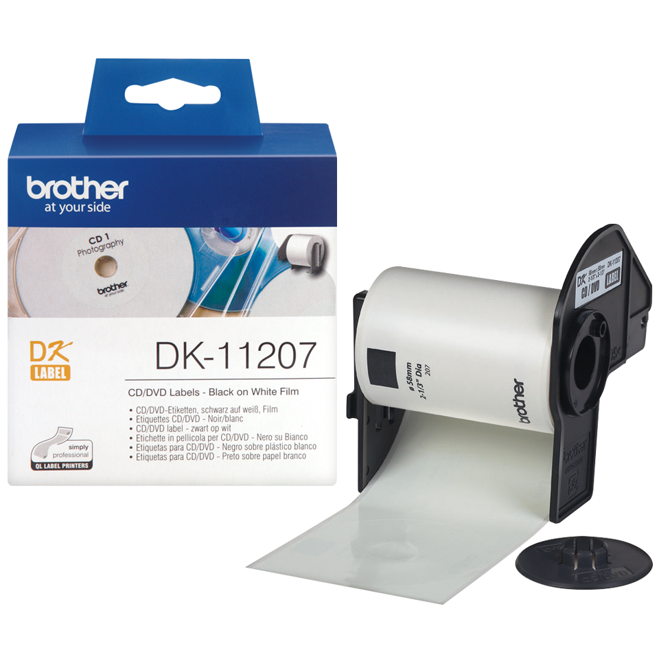 ป้ายสติ๊กเกอร์พิมพ์อักษร BROTHER DK-11207 - 58mm x 58mm