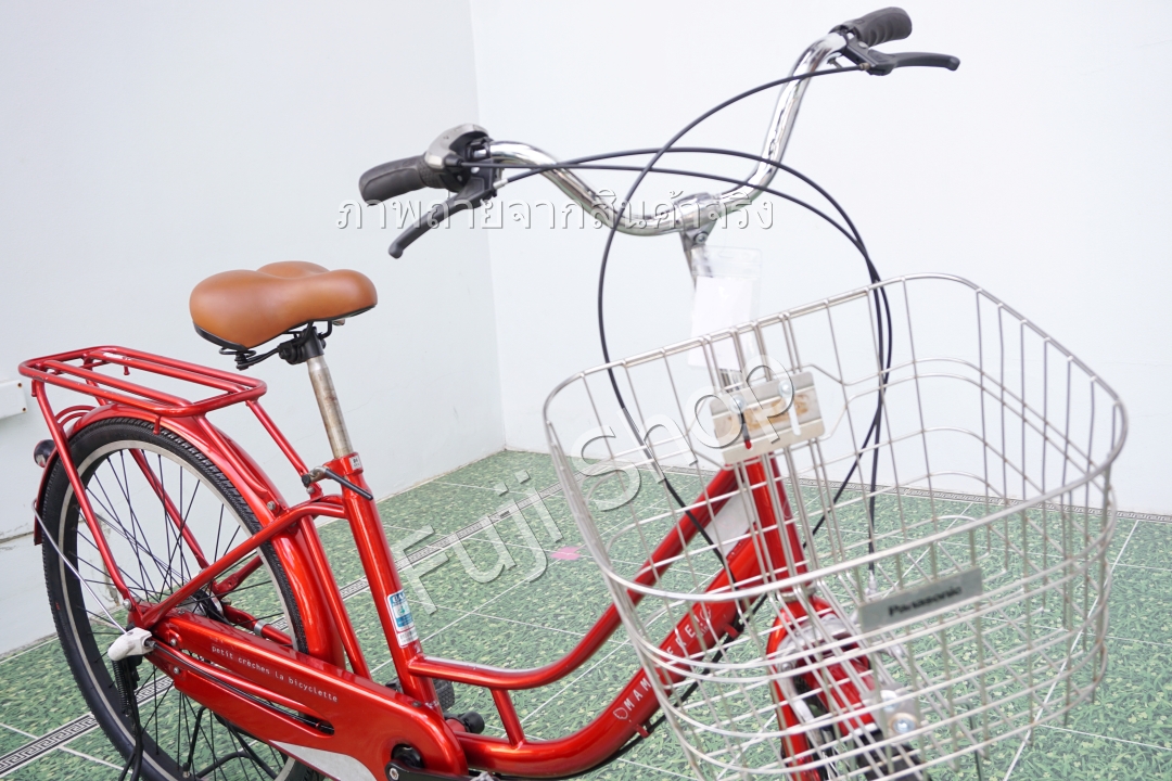 จักรยานแม่บ้านญี่ปุ่น - ล้อหน้า 22 / หลัง 26 นิ้ว - เกียร์ดุม 3 สปีด - สีแดง [จักรยานมือสอง]