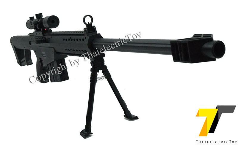 อัดลมพลาสติกบาร์เร็ต M107 ชักยิงทีล่ะนัด มีกล้องติดเลเซอร์ หนัก 574 กรัม ยาว 1 เมตร