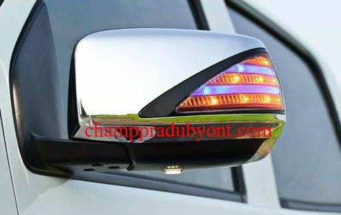 ครอบกระจกมองข้างมีไฟ TOYOTA FORTUNER 11-15 FITT ลายเบนซ์ มีไฟส่องพื้น